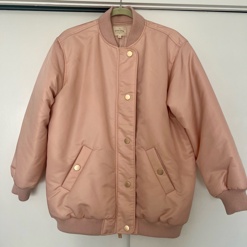 Sezane Richie Coat in Powder Pink size 36